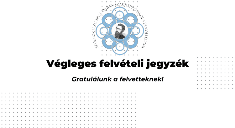 Végleges felvételi rangsor